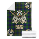 Dundas Modern Tartan Gold Courage Symbol Blanket