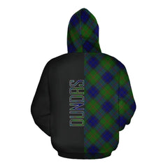 Dundas Modern Tartan Hoodie Half of Me - Cross Style