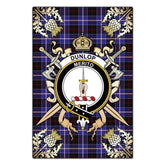 Dunlop Modern Tartan Crest Black Garden Flag - Gold Thistle Style