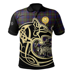 Durie Tartan Polo Shirt Viking Wolf