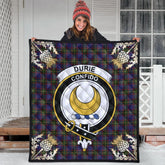 Durie Tartan Crest Premium Quilt - Gold Thistle Style