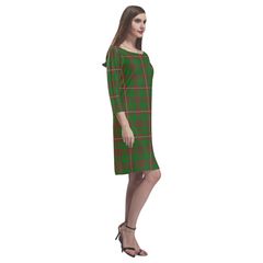 MacKinnon Hunting Modern Tartan Dress - Round Neck Dress Clan Badge