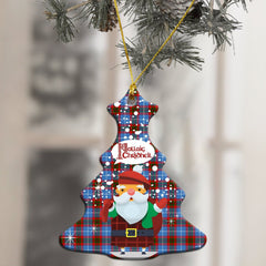 Edinburgh District Tartan Christmas Ceramic Ornament - Santa Style