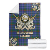 Edmonstone Tartan Gold Courage Symbol Blanket