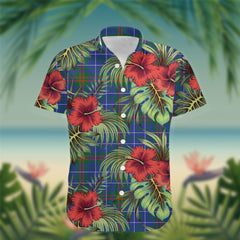 Elphinstone Tartan Hawaiian Shirt Hibiscus, Coconut, Parrot, Pineapple - Tropical Garden Shirt