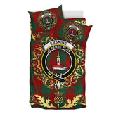 Erskine Tartan Crest Bedding Set - Golden Thistle Style
