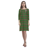 MacKinnon Hunting Modern Tartan Dress - Round Neck Dress Clan Badge