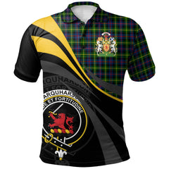 Farquharson Modern Tartan Polo Shirt - Royal Coat Of Arms Style