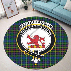 Farquharson Modern Tartan Crest Round Rug