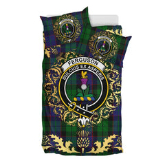 Ferguson of Balquhidder 02 Tartan Crest Bedding Set - Golden Thistle Style