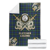 Fletcher Ancient Tartan Gold Courage Symbol Blanket