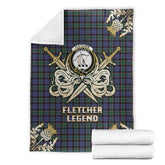 Fletcher Modern Tartan Gold Courage Symbol Blanket