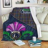 Fletcher Tartan Crest Premium Blanket - Thistle Style