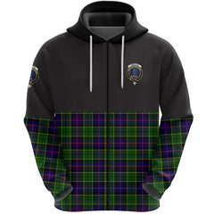 Forsyth Modern Clan Half Of Tartan Zipper Hoodie