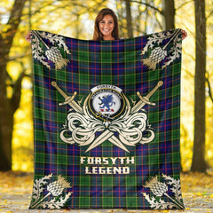 Forsyth Modern Tartan Gold Courage Symbol Blanket