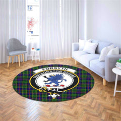Forsyth Modern Tartan Crest Round Rug