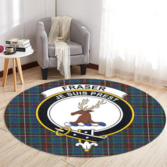 Fraser Hunting Ancient Tartan Crest Round Rug