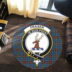 Fraser Hunting Ancient Tartan Crest Round Rug