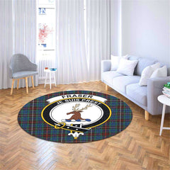 Fraser Hunting Ancient Tartan Crest Round Rug