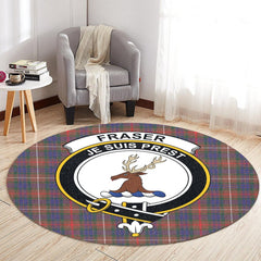 Fraser Hunting Modern Tartan Crest Round Rug