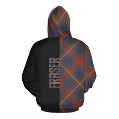 Fraser Hunting Modern Tartan Hoodie Half of Me - Cross Style