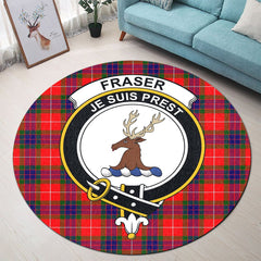 Fraser Modern Tartan Crest Round Rug