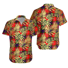 Fraser Modern Tartan Vintage Leaves Hawaiian Shirt