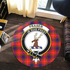 Fraser Modern Tartan Crest Round Rug