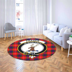 Fraser Modern Tartan Crest Round Rug
