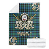 Galbraith Ancient Tartan Gold Courage Symbol Blanket
