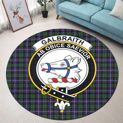 Galbraith Modern Tartan Crest Round Rug