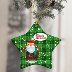 Galloway District Tartan Christmas Ceramic Ornament - Santa Style