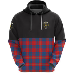 Galloway Red Clan Half Of Tartan Hoodie