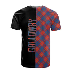 Galloway Red Tartan T-Shirt Half of Me - Cross Style