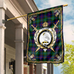 Calder (Calder-Campbell) Tartan Crest Garden Flag - Celtic Thistle Style