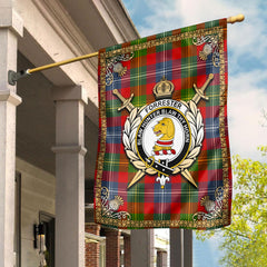 Forrester Tartan Crest Garden Flag - Celtic Thistle Style