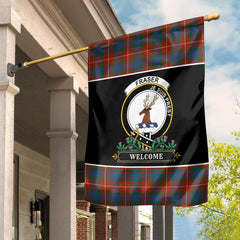 Fraser (of Lovat) Ancient Tartan Crest Garden Flag - Welcome Style