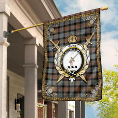 Gunn Weathered Tartan Crest Garden Flag - Celtic Thistle Style