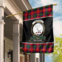 Hopkirk Tartan Crest Garden Flag - Welcome Style