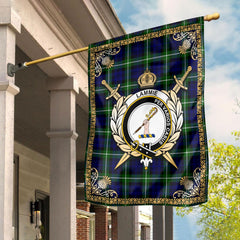 Lammie Tartan Crest Garden Flag - Celtic Thistle Style