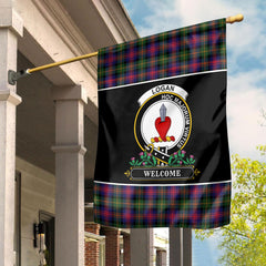 Logan Modern Tartan Crest Garden Flag - Welcome Style