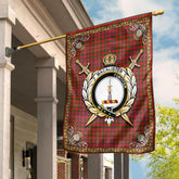 MacAlister Modern Tartan Crest Garden Flag - Celtic Thistle Style