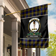 MacLellan Modern Tartan Crest Garden Flag - Welcome Style