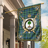 Mowat Ancient Tartan Crest Garden Flag - Celtic Thistle Style