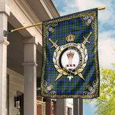 Robertson Hunting Modern Tartan Crest Garden Flag - Celtic Thistle Style