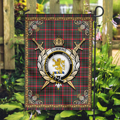 Cumming Hunting Modern Tartan Crest Garden Flag - Celtic Thistle Style