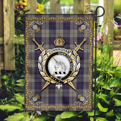 Cunningham Dress Blue Dancers Tartan Crest Garden Flag - Celtic Thistle Style