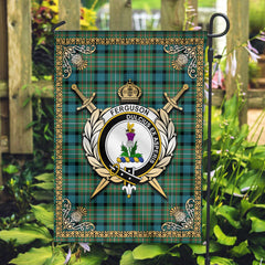 Ferguson Ancient Tartan Crest Garden Flag - Celtic Thistle Style