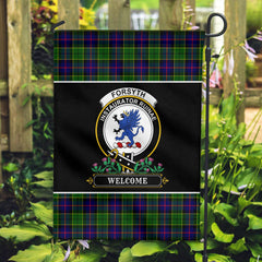 Forsyth Modern Tartan Crest Garden Flag - Welcome Style