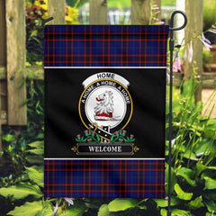 Home Modern Tartan Crest Garden Flag - Welcome Style